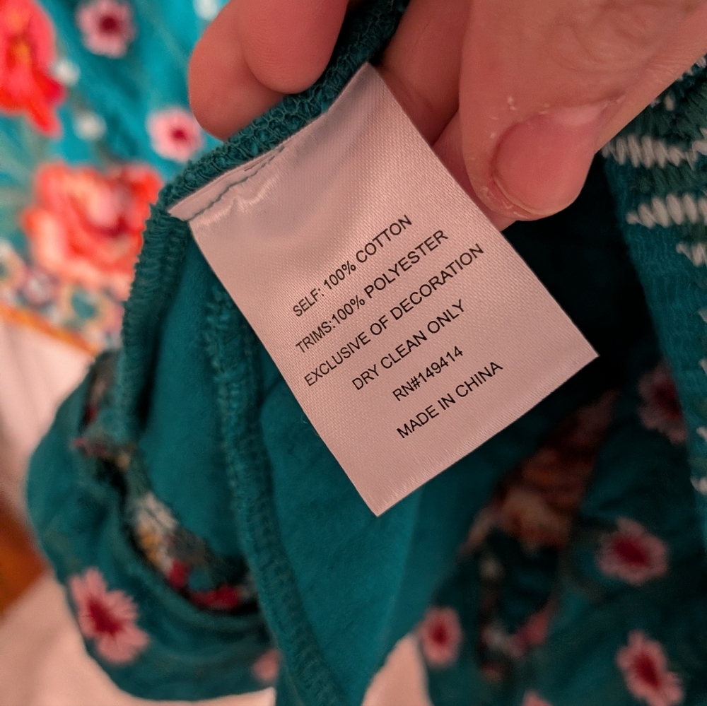 Johnny Was Embroidered Teal Open-Front Jacket Cardigan | Small | NWT - Picture 4 of 4